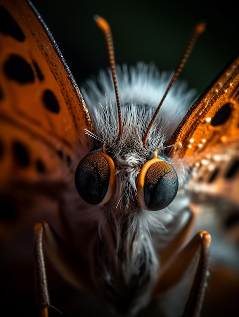 Un gros plan des yeux d'un papillon