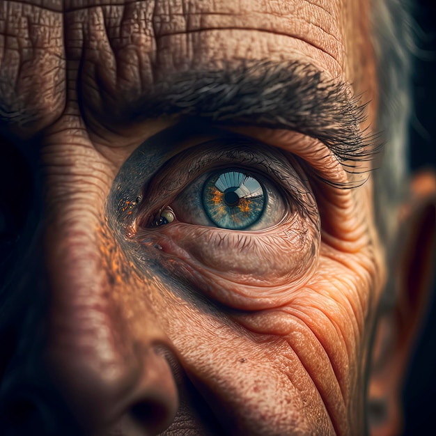 Gros plan des yeux de personne âgée