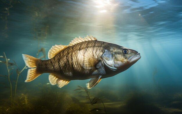 Un gros poisson qui nage avec élégance