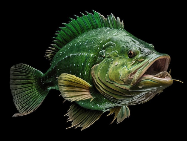 Gros poisson raie verte