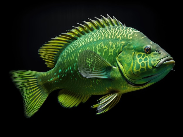 Gros poisson raie verte