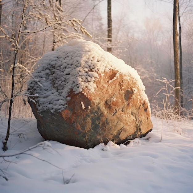 Un gros rocher dans la forêt