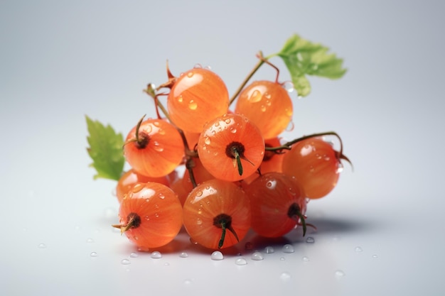 groseille rouge sur fond blanc