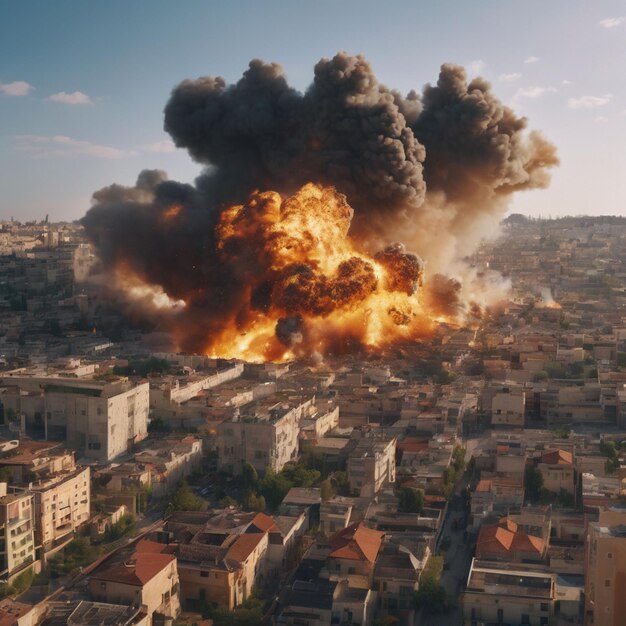 Grosse explosion sur la ville de Palestine