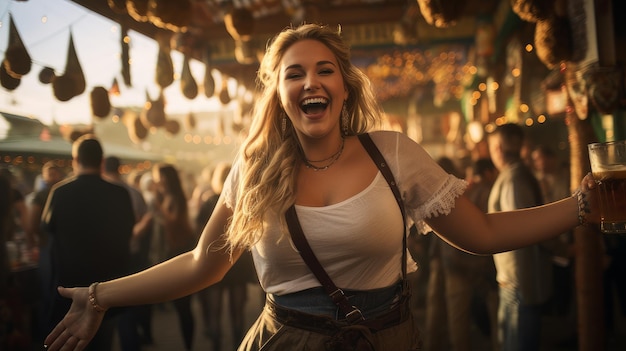 Grosse femme à l'oktoberfest