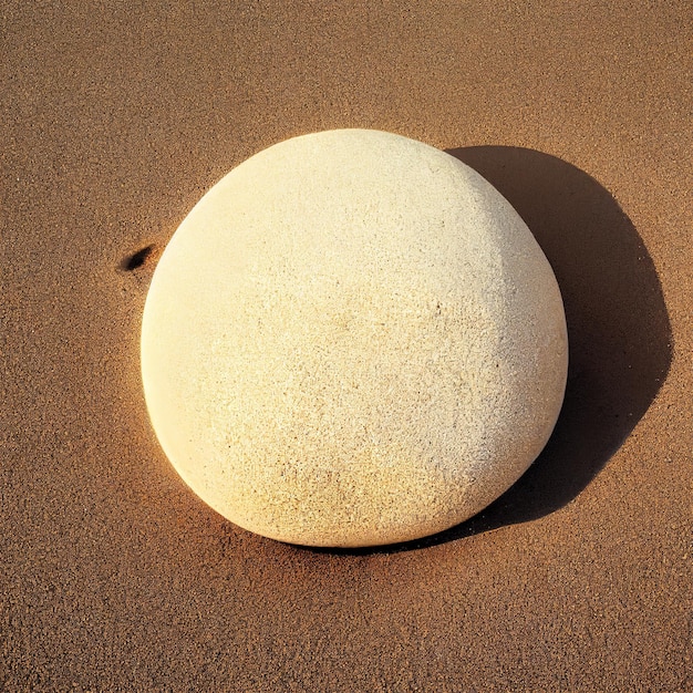 Grosse pierre lisse sur le sable comme concept de concentration d illustration numérique de rendu