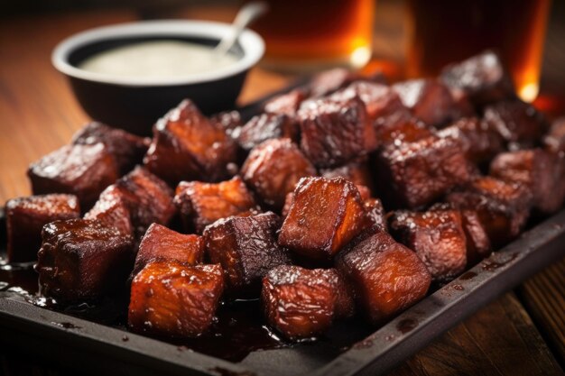 Photo de grosses extrémités brûlées avec un glaçage barbecue acidulé