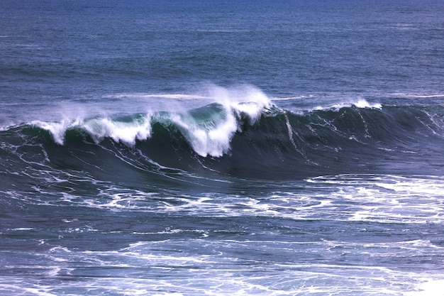 Grosses vagues lors d'une tempête de mer sur la côte basque