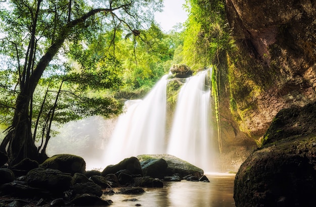 Grotte de cascade, cascade de Haewsuwat au parc national de Khao Yai