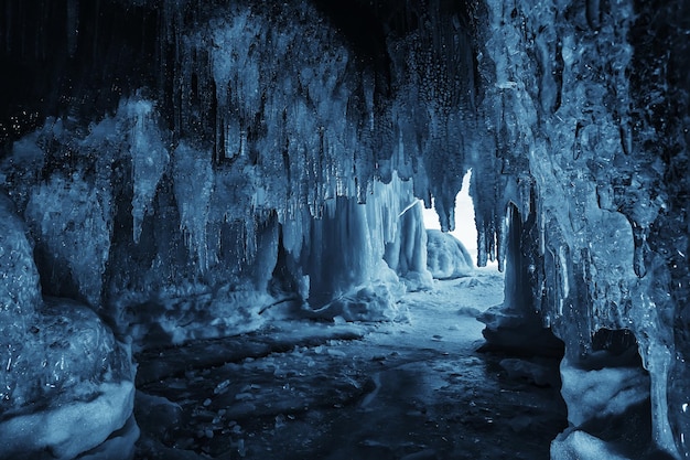 grotte de glace hiver gelé nature fond paysage