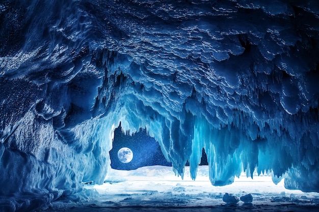 Grotte de glace Paysage d'hiver Lac Baïkal