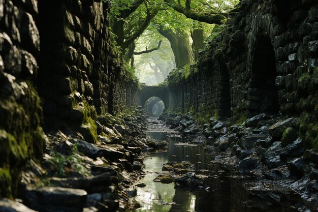 Une grotte naturelle souterraine.