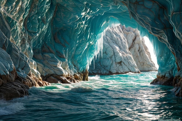 Des grottes bleues, un paysage magnifique.