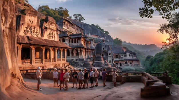 Photo les grottes d'ellora à aurangabad