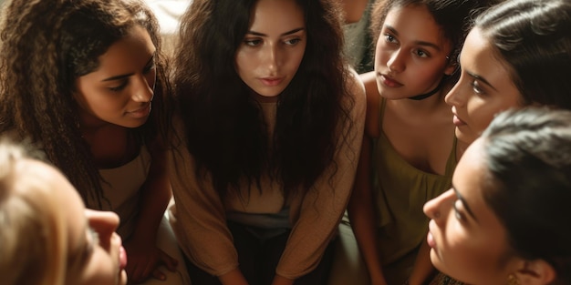 Photo un groupe d'adolescentes se rassemblent lors d'une fête à la maison.