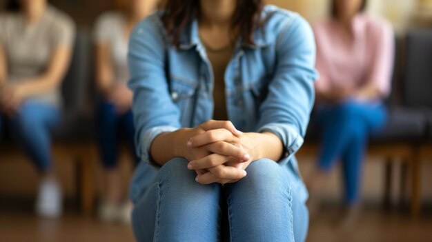 Groupe d'adultes participant à une séance de thérapie de groupe Concept de groupes de soutien