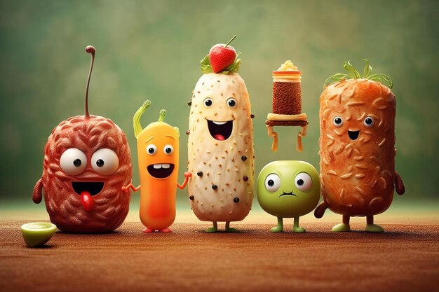 Photo un groupe d'aliments sur lequel figurent les mots visages