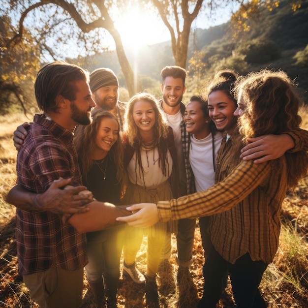 Un groupe d'amis dans la nature