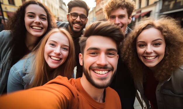 un groupe d'amis posant pour une photo