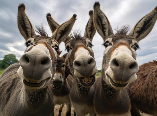 Un groupe d'ânes