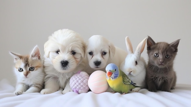 Un groupe d'animaux mignons