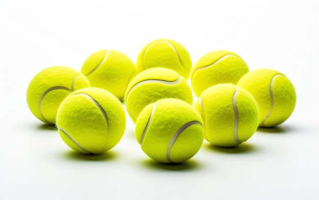 un groupe de balles de tennis