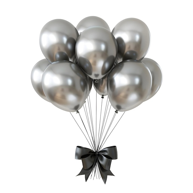 un groupe de ballons avec un arc et un arc dessus