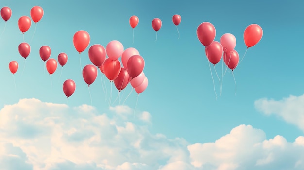 Un groupe de ballons flottant dans les airs dans le ciel