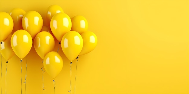 Photo un groupe de ballons jaunes