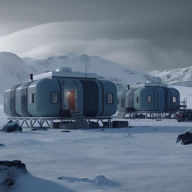 Photo un groupe de bâtiments avec un panneau indiquant l'arctique.