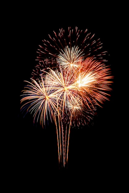 Groupe de beaux feux d&#39;artifice mousseux colorés