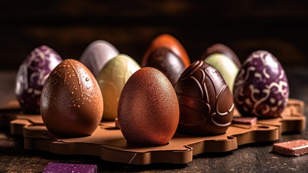 un groupe de beaux œufs de Pâques