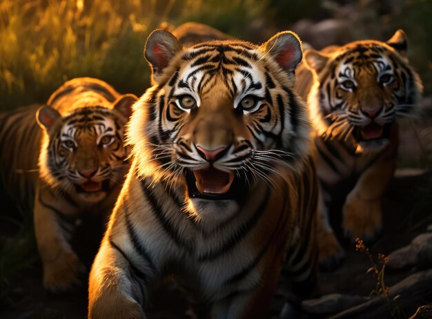 Un groupe de bébés tigres