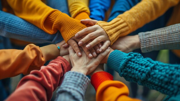 Photo un groupe de bénévoles de la diversité