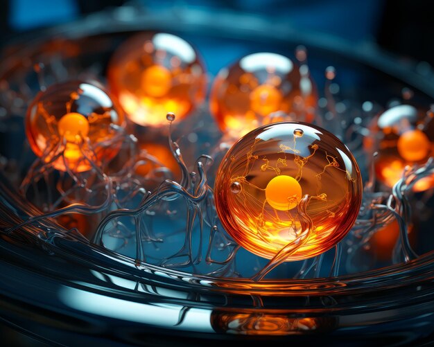 Un groupe de boules orange assises sur une plaque de verre