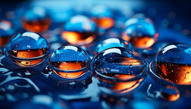 Un groupe de boules de verre assises au sommet d'une table