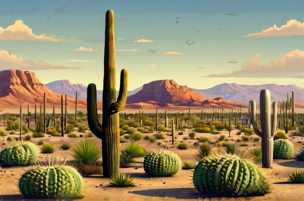Un groupe de cactus saguaro se dresse en évidence dans le désert de Sanoran près de Phoenix, en Arizona, au sud-ouest.