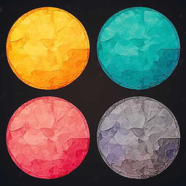 un groupe de cercles de couleurs différentes