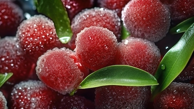 Un groupe de cerises sont sur une assiette