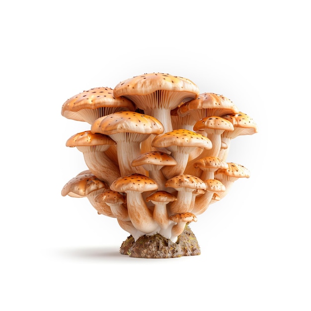 Groupe de champignons au sommet d'une roche IA générative