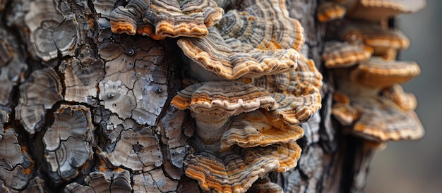 Photo un groupe de champignons qui poussent sur un arbre