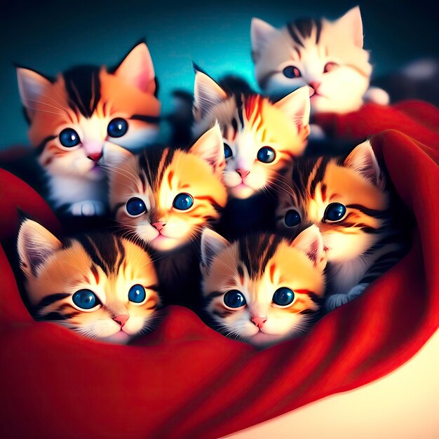 Groupe de chatons mignons