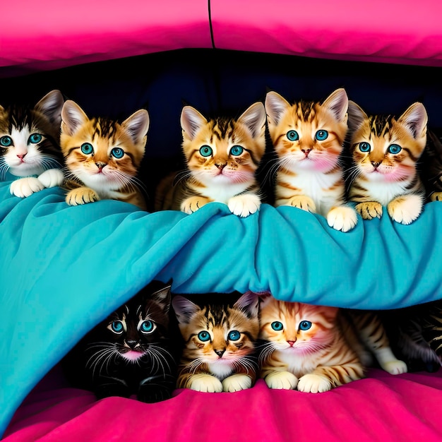 Groupe de chatons mignons