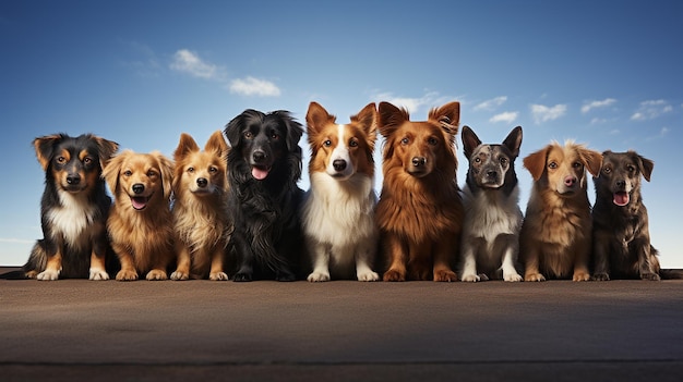 Groupe de chien sur la plagegénérative ai