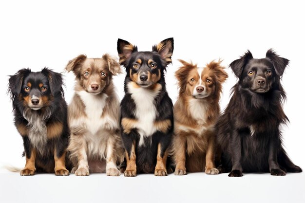 Photo un groupe de chiens avec l'un d'eux regardant la caméra