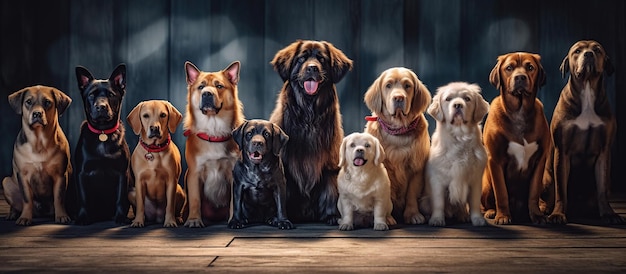 Groupe de chiens IA générative