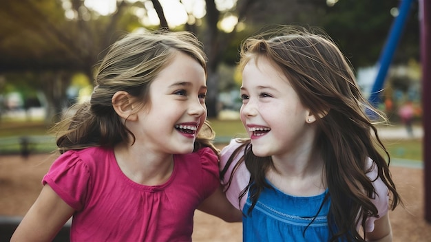 Photo un groupe de deux jeunes filles.