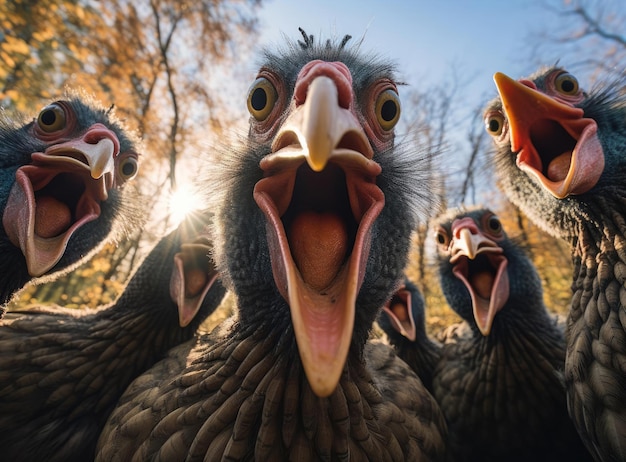 Un groupe de dindes