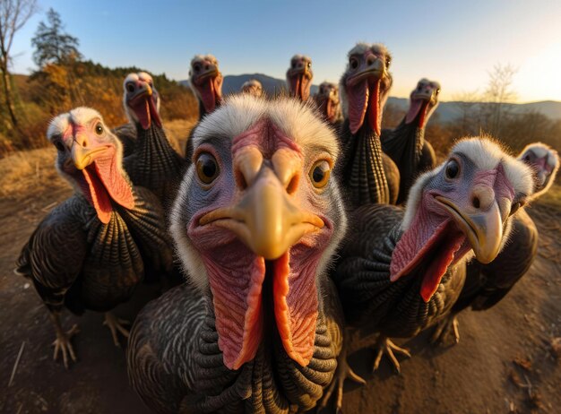 Un groupe de dindes