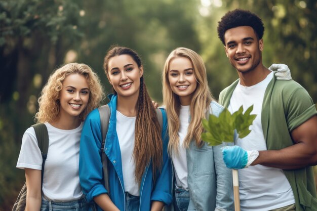 Un groupe diversifié d'étudiants bénévoles pour avoir un impact positif sur la communauté locale